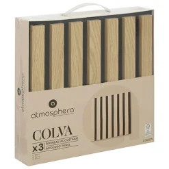 Discount 3 panneaux deco tasseaux clair