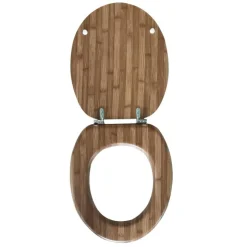 Best ORGANIZED BATHROOM Abattant wc effet bois bambou