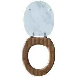 Hot ORGANIZED BATHROOM Abattant wc effet marbre blanc b