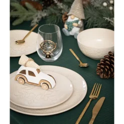 Best SECRET FOREST Assiette dessert blanche flocon