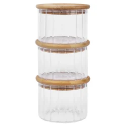 Sale KITCHEN COLLECTION Bocal + couvercle en bambou x3