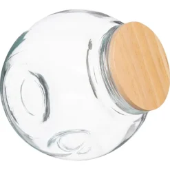 Clearance FIVE Bocal bonbon verre + bois 2l