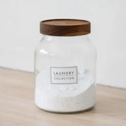 Online LAUNDRY COLLECTION Bocal couvercle bois 3l