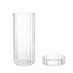 New KITCHEN COLLECTION Bocal en verre strie & couvercle