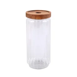 Sale KITCHEN COLLECTION Bocal verre acacia 750ml
