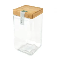 Hot THE ORGANIZED KITCHEN Bocal verre bouchon bambou 2.1l