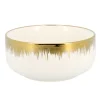 Hot KITCHEN COLLECTION Bol blanc bord dore d14cm