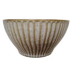 Outlet KITCHEN COLLECTION Bol strie marron d14.5cm