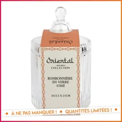 Discount KITCHEN COLLECTION ORIENTAL Bonbonniere en verre strie