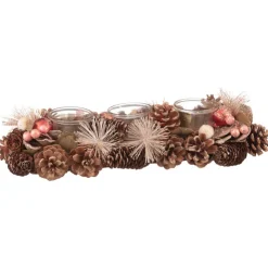 Discount Bougeoir bois 3 bougies