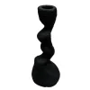Discount JAPANDI Bougeoir torsade ciment noir
