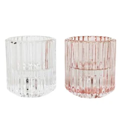 QUIET LUXURY Bougeoir verre strie