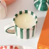 Sale Bougie mug ceramique raye
