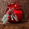 Best WOOD & BERRIES Bougie pot en verre cotele noel