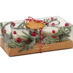 Hot WOOD & BERRIES Bougies avec couronne x2