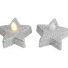 Outlet CHRISTMAS COLLECTION Bougies led etoiles x6 argent
