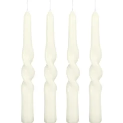 NATURAL HOME Bougies twist creme x4