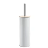 New BATHROOM COLLECTION Brosse wc blanc couvercle bambou