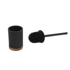 Online BATHROOM COLLECTION Brosse wc noir socle en bois