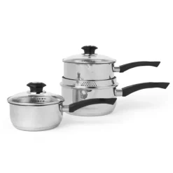 New Casserole x3 acier inox couv