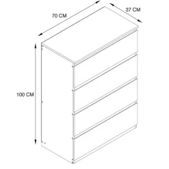 New SIENNA Commode 4 tiroirs blanc