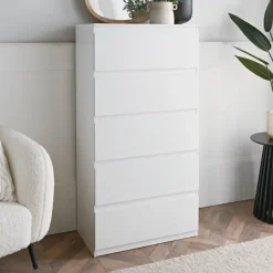 Online SIENNA Commode 5 tiroirs blanc mat