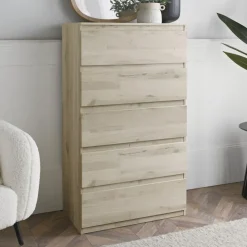 Clearance SIENNA Commode 5 tiroirs clair