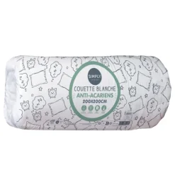 SIMPLY Couette blanche anti aca 200x20