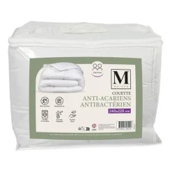 Sale Couette 240x220 blanche anti-aca