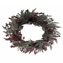 Clearance Couronne avec baies rouge 73cm