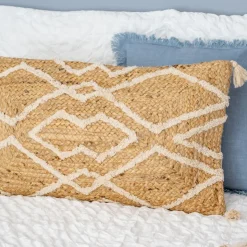 Clearance Coussin jute tufte 70x40cm