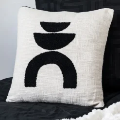 Online JAPANDI Coussin neo piping noir 45x45cm