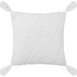 Clearance NATURAL HOME Coussin tresse 45x45cm pompons n