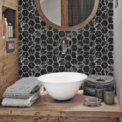 KINGMANN PREMIUM Credence adhesive hexag marbre