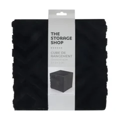 New THE STORAGE SHOP Cube de rangement chevron noir
