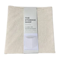Clearance THE STORAGE SHOP Cube rangement velours beige