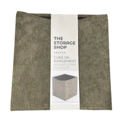 Outlet THE STORAGE SHOP Cube rangement velours vert