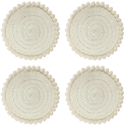 New KITCHEN COLLECTION Dessous de verre rond naturel x4