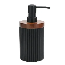 New BATHROOM COLLECTION Distributeur a savon noir /bois