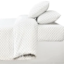 Discount SIMPLY Drap housse 160x200 imprime blan