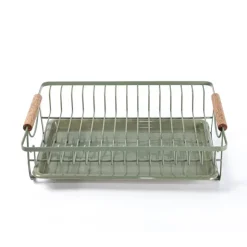 Hot THE ORGANIZED KITCHEN Egouttoir kaki et bois