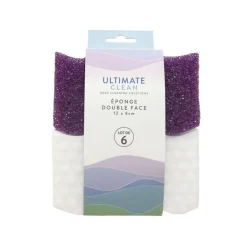 Outlet Eponge double face violette x6