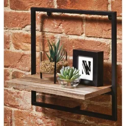 Clearance COBERG Etagere bois metal carree