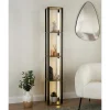 Best HOME COLLECTION Etagere lampe effet bois fonce /