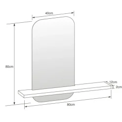 Online NATURAL HOME Etagere mural avec miroir