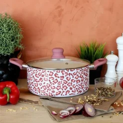 New MENASTYL Faitout leopard rose 24cm