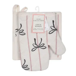 Outlet KITCHEN COLLECTION Gant et manique raye/noeud