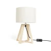 New THE LIGHTING CO Lampe pied bois creme