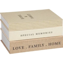 NATURAL HOME Lot de 3 boites livres