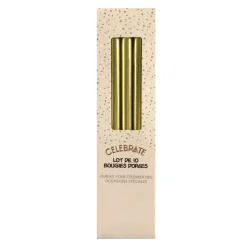 Clearance CELEBRATE Lot de 10 bougies dorees